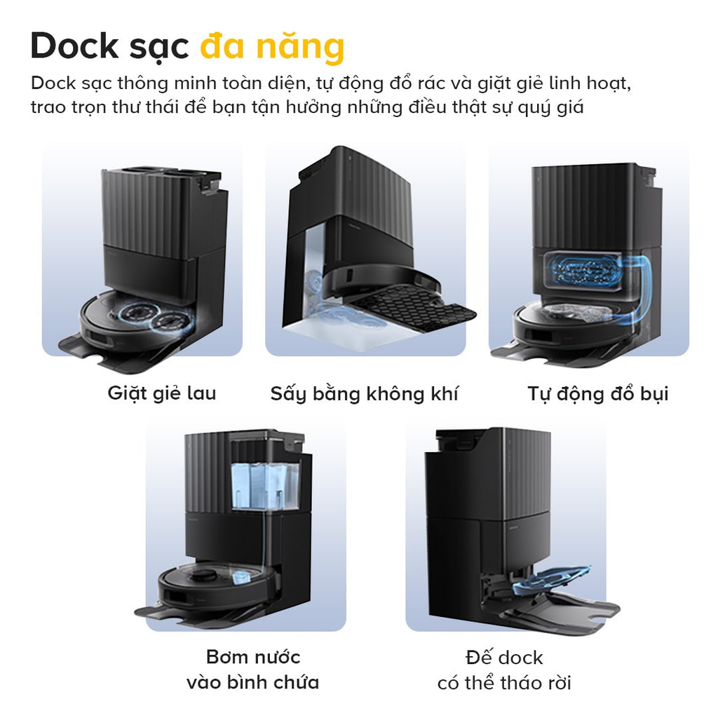Dock sạc đa năng tự động đổ rác của Roborock QR 798
