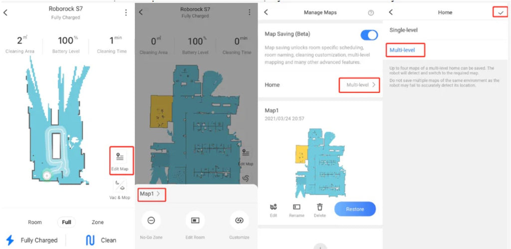 Tạo bản đồ tầng đầu tiên trong ứng dụng Roborock