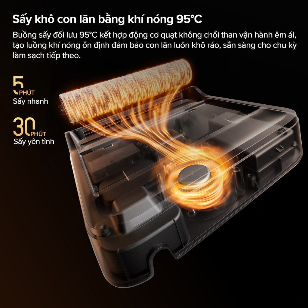 Robot sấy khô con lăn ở 95°C để khử khuẩn hiệu quả