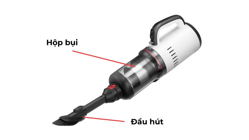 gắn hộp bụi và đầu hút đúng cách