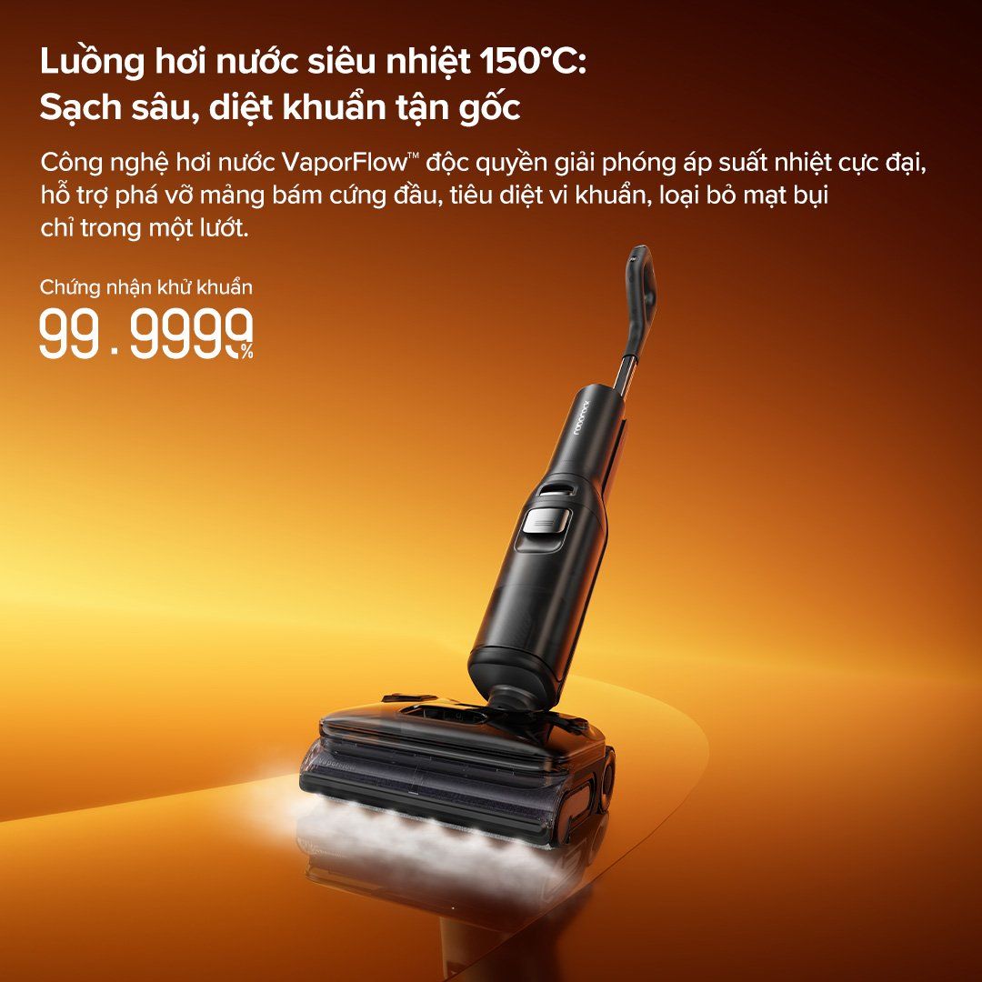 Công nghệ hơi nước VaporFlow giúp rút ngắn và nâng cao hiệu quả làm sạch