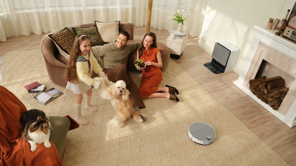 Roborock Saros 10 tích hợp cảm biến thảm hiện đại
